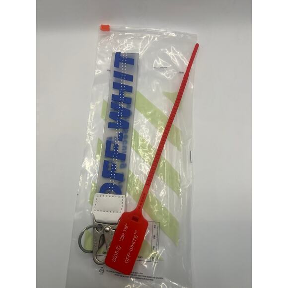 Off- White Industrial Lanyard Wristlet Blue Keychain NWT - Picture 1 of 1